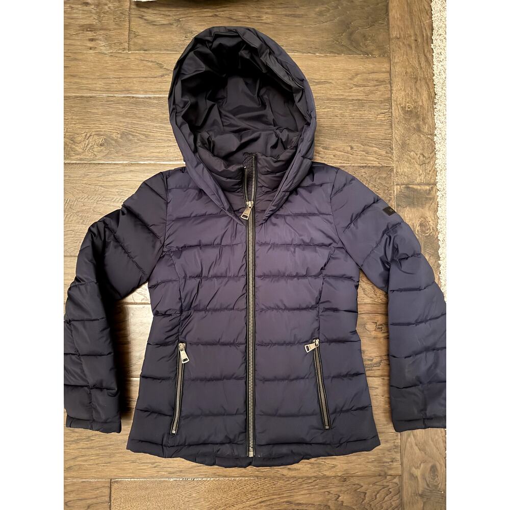 DKNY Women's Puffer Jacket with Hood - Size‎ XS Navy